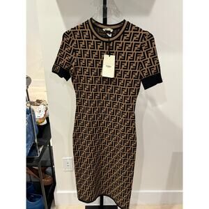 *AUTHENTIC* FENDI - Long Logo Dress, Size 36